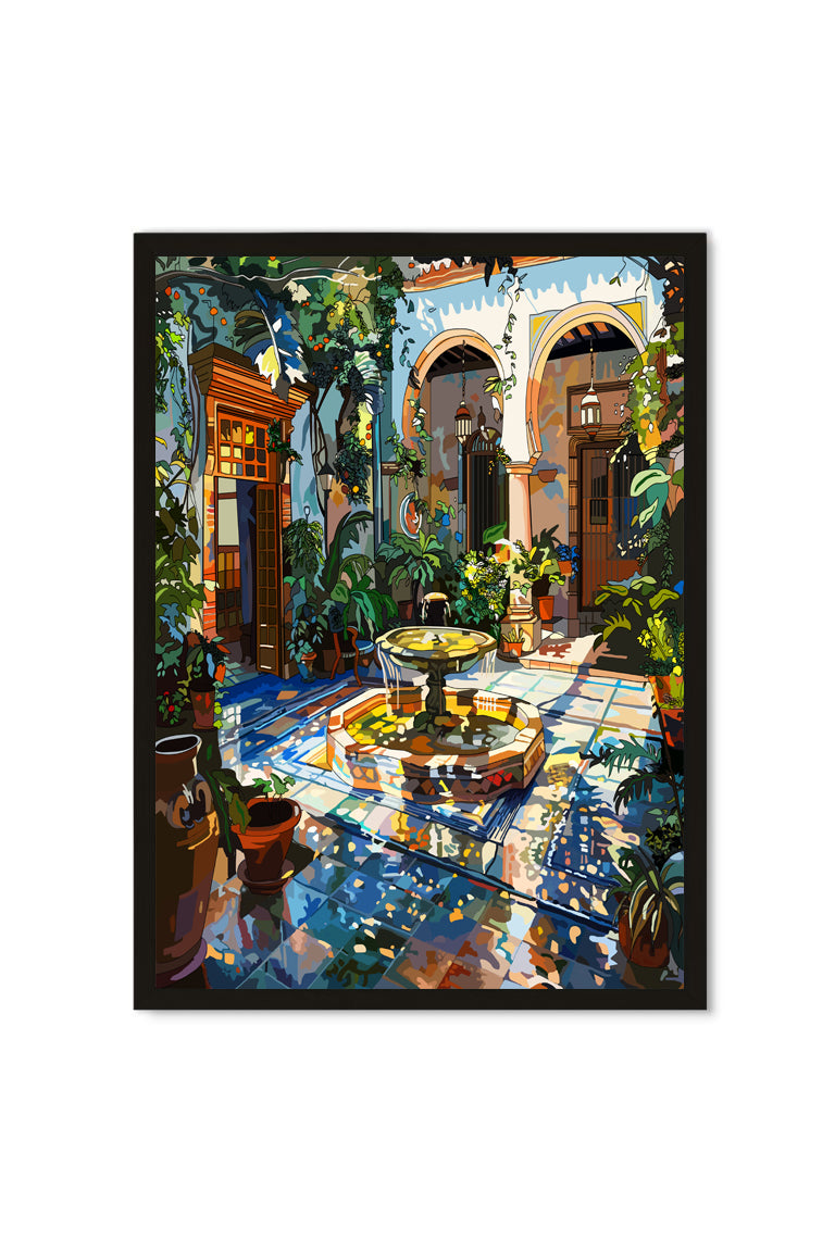 Spanish Island Blue Borderless